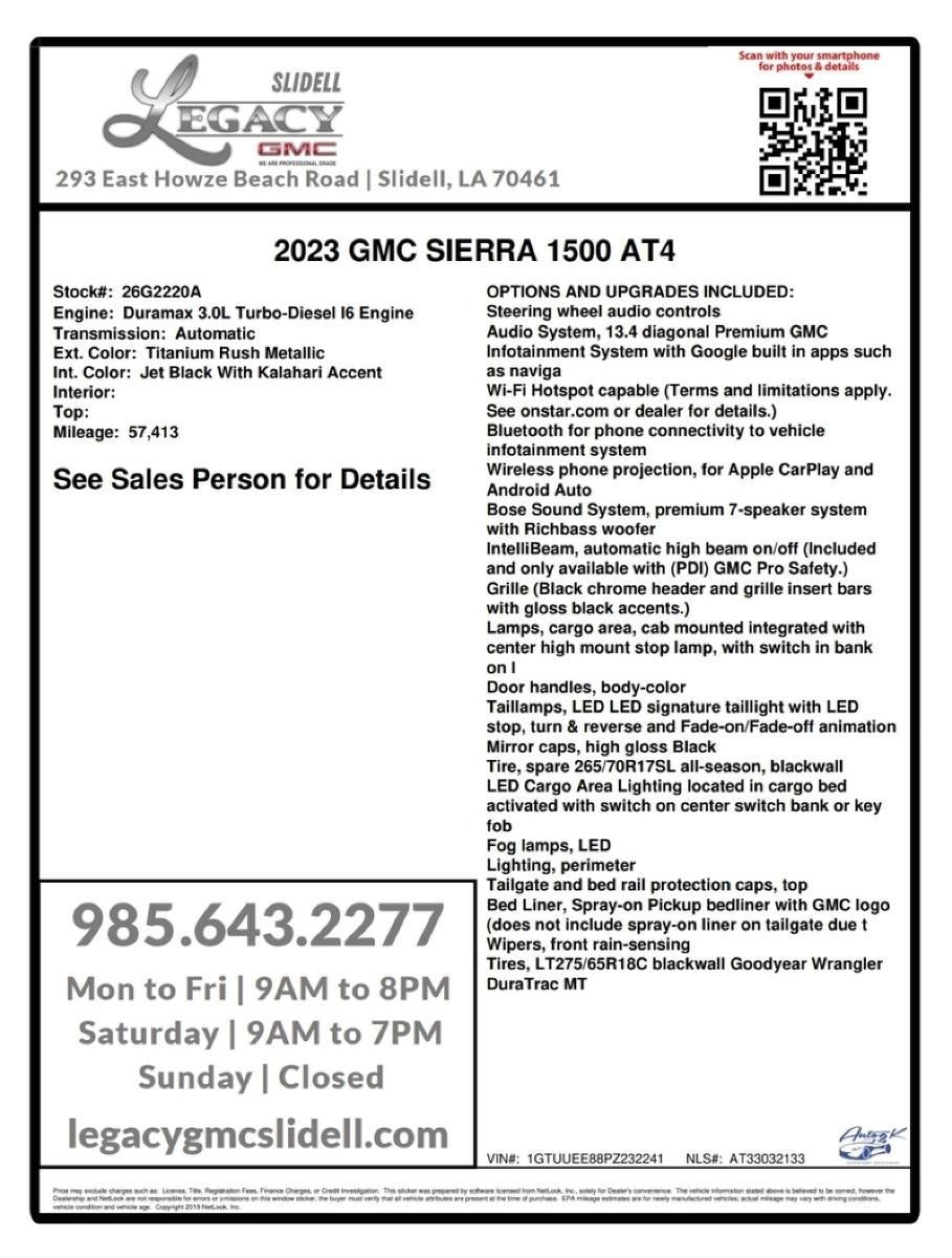 2023 GMC Sierra 1500 AT4