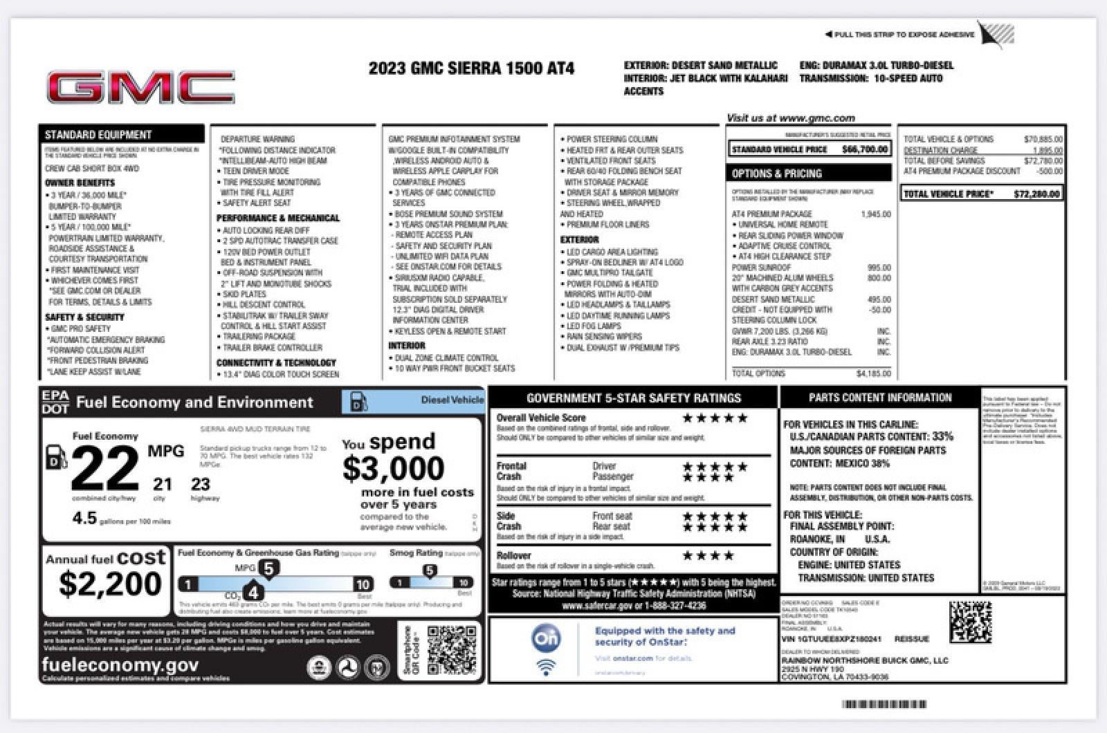 2023 GMC Sierra 1500 AT4