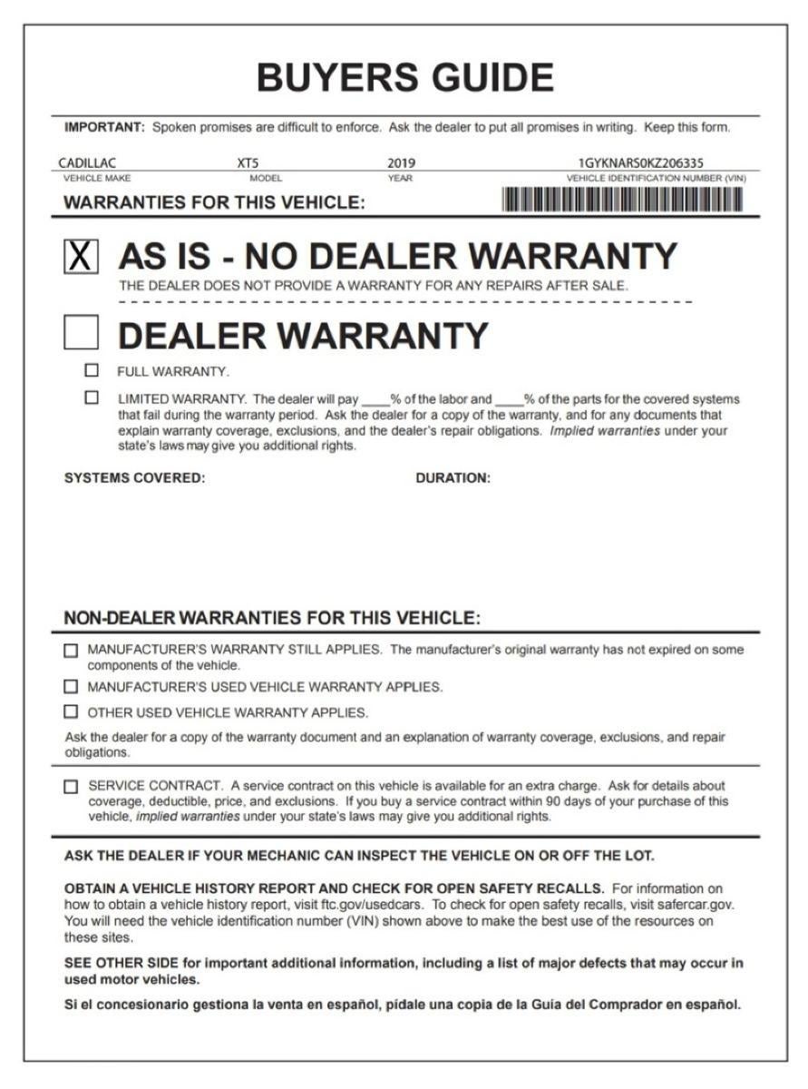 2019 Cadillac XT5 FWD