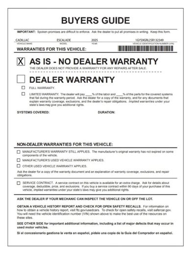 2025 Cadillac Escalade Sport Platinum