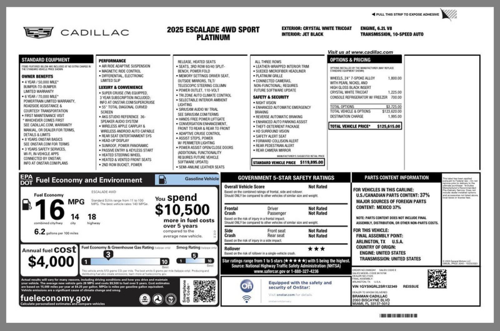 2025 Cadillac Escalade Sport Platinum