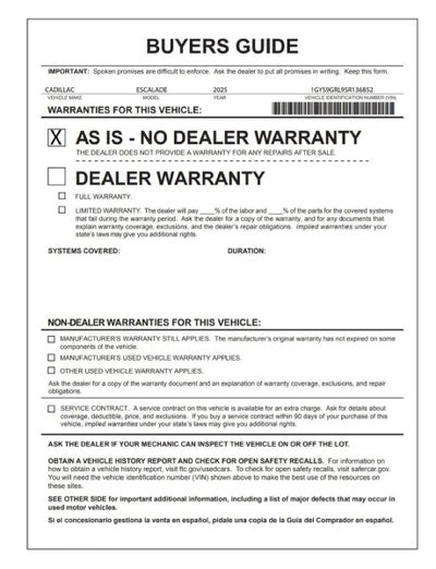 2025 Cadillac Escalade Sport Platinum