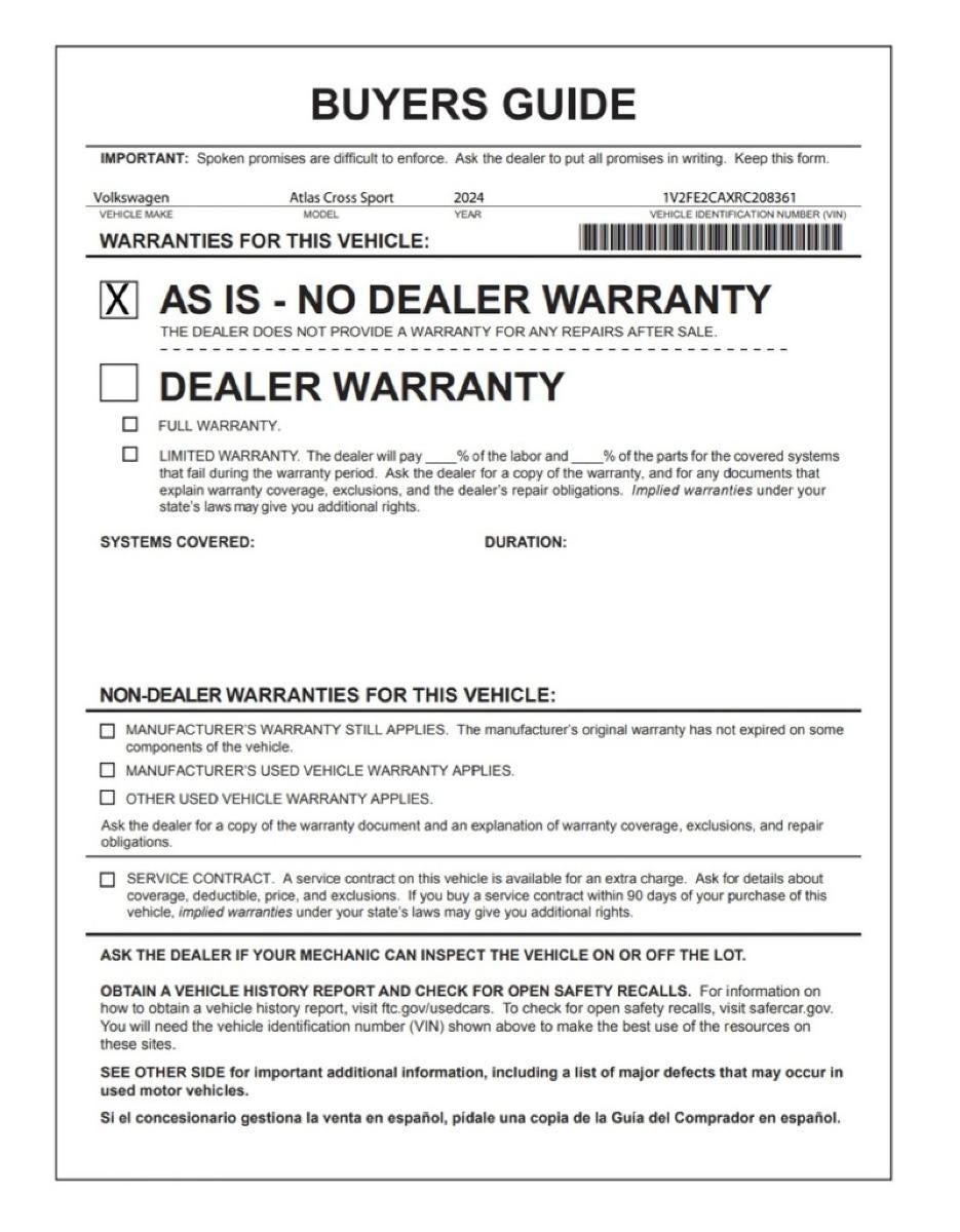 2024 Volkswagen Atlas Cross Sport 2.0T SEL Premium R-Line