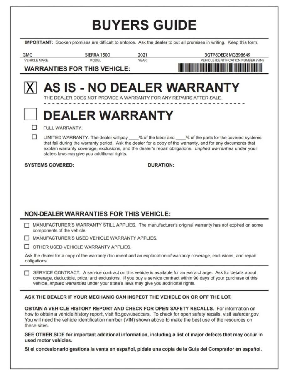 2021 GMC Sierra 1500 SLT