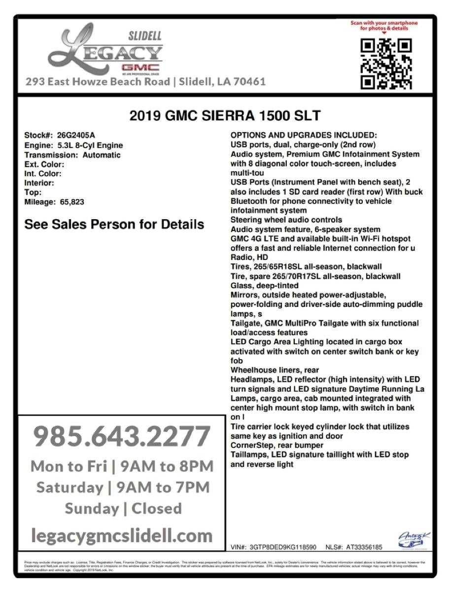 2019 GMC Sierra 1500 SLT