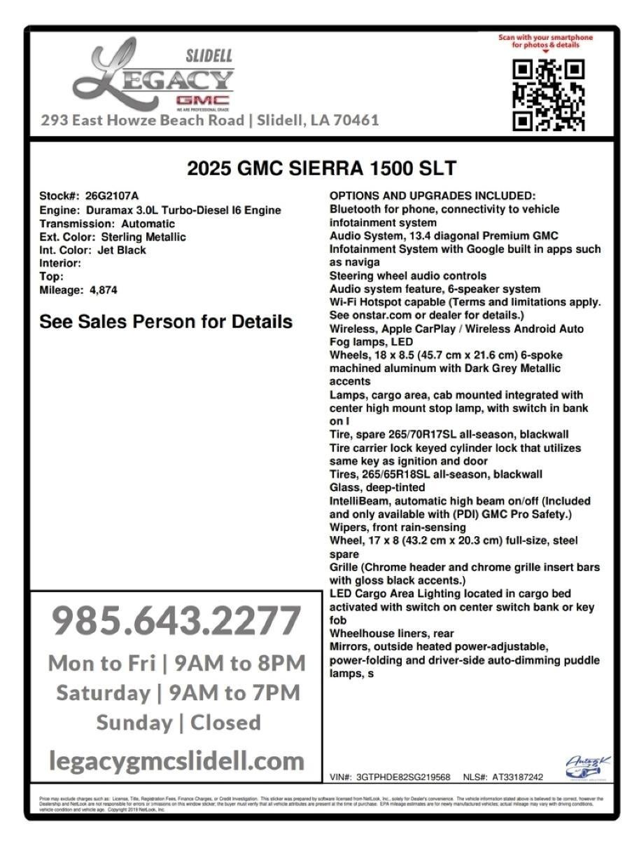 2025 GMC Sierra 1500 SLT