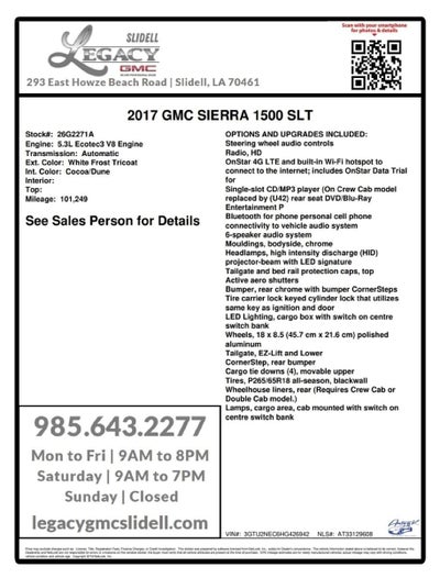 2017 GMC Sierra 1500 SLT