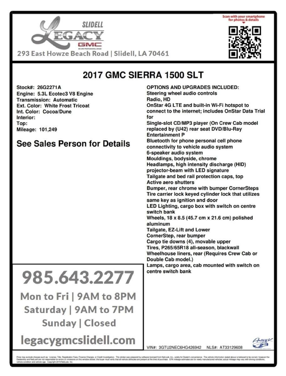 2017 GMC Sierra 1500 SLT