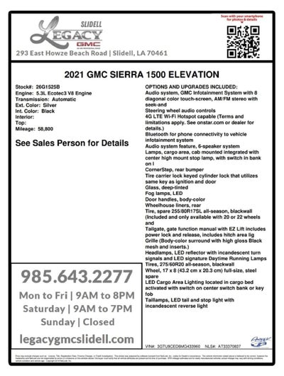 2021 GMC Sierra 1500 Elevation