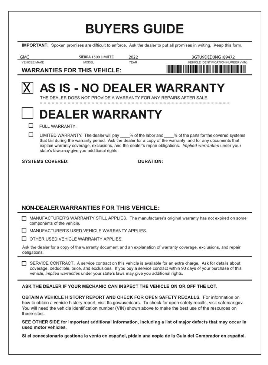 2022 GMC Sierra 1500 Limited SLT