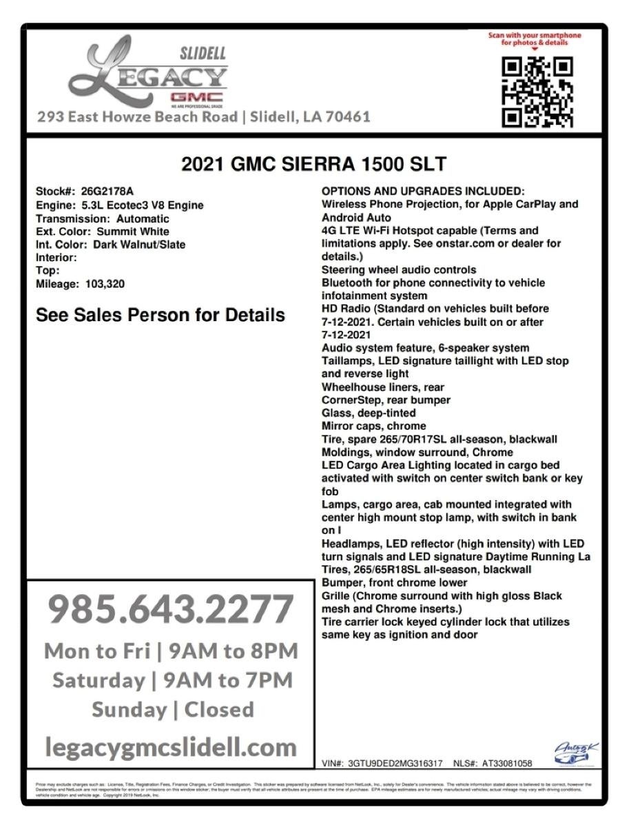 2021 GMC Sierra 1500 SLT
