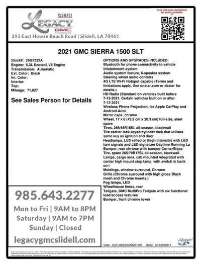 2021 GMC Sierra 1500 SLT