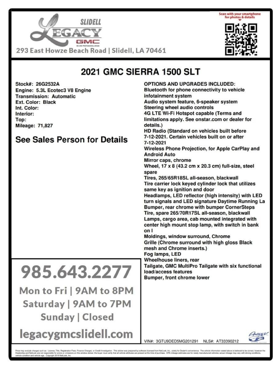 2021 GMC Sierra 1500 SLT