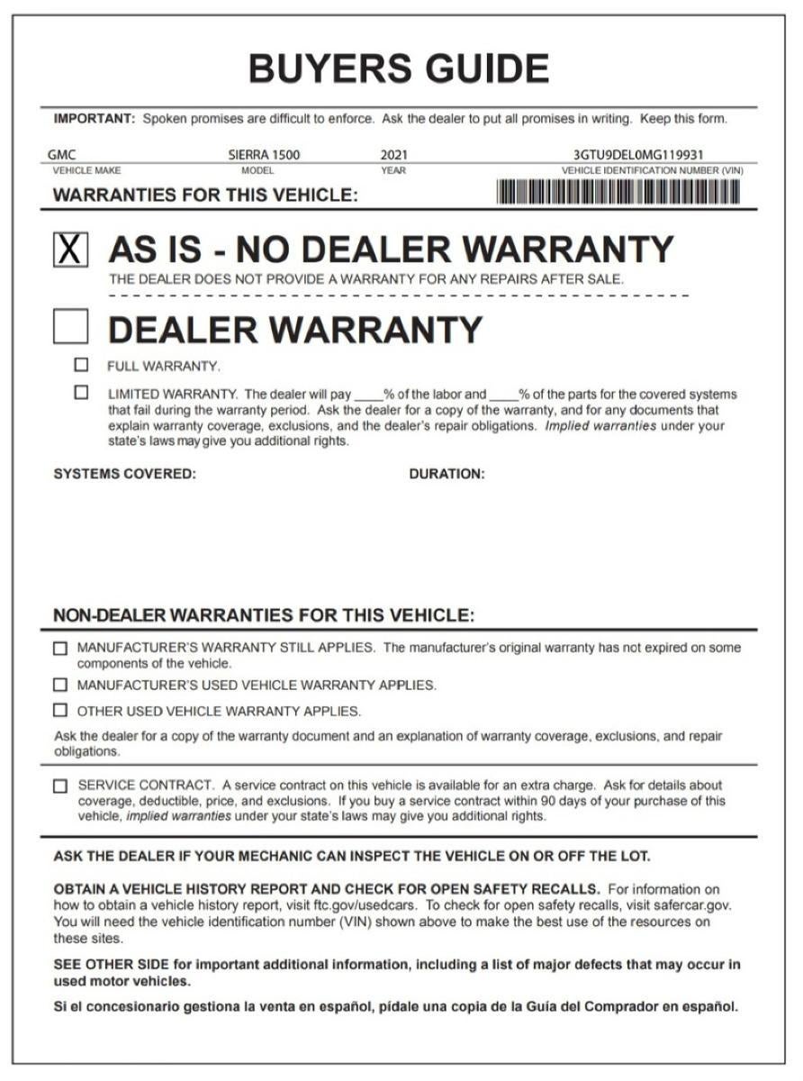 2021 GMC Sierra 1500 SLT