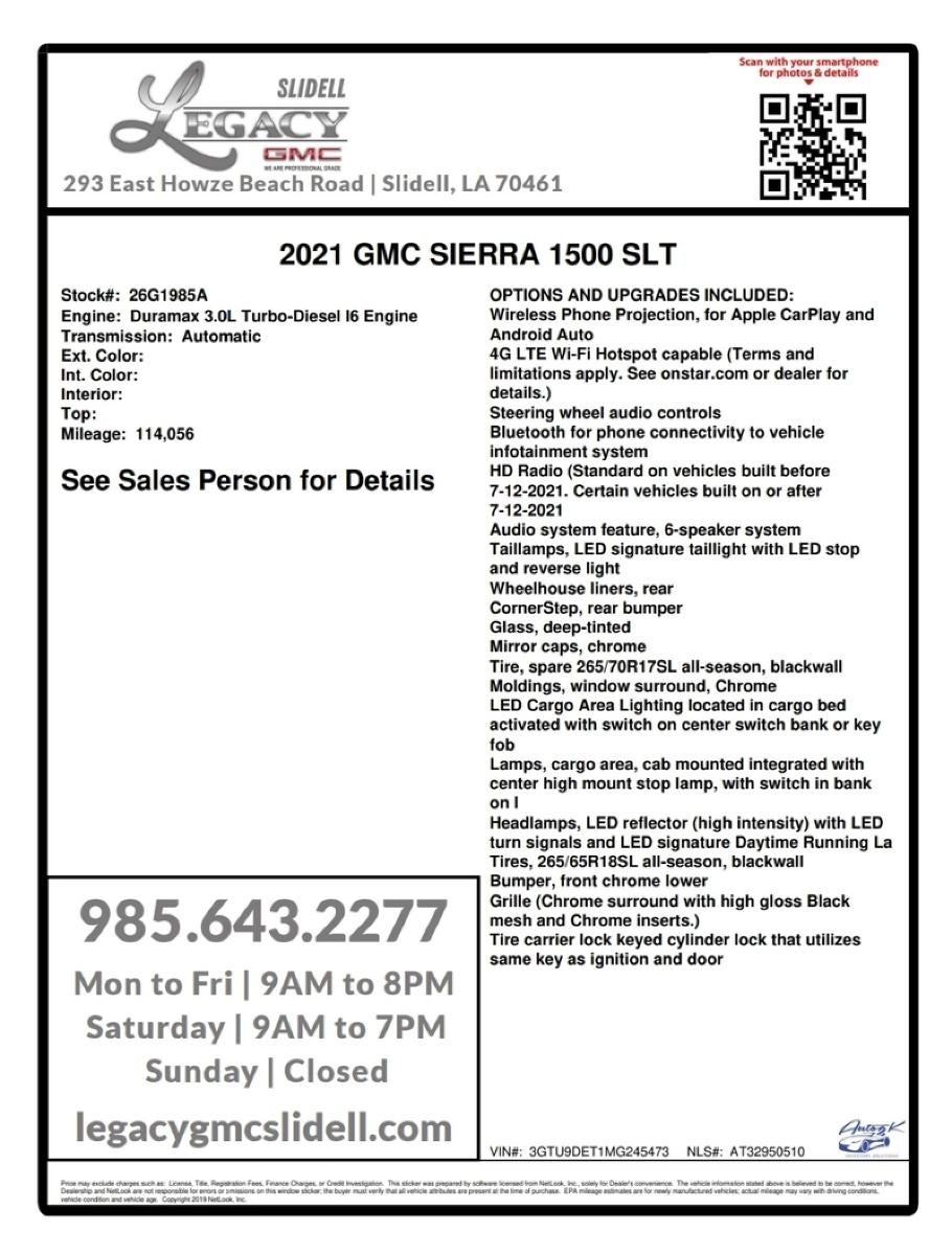 2021 GMC Sierra 1500 SLT