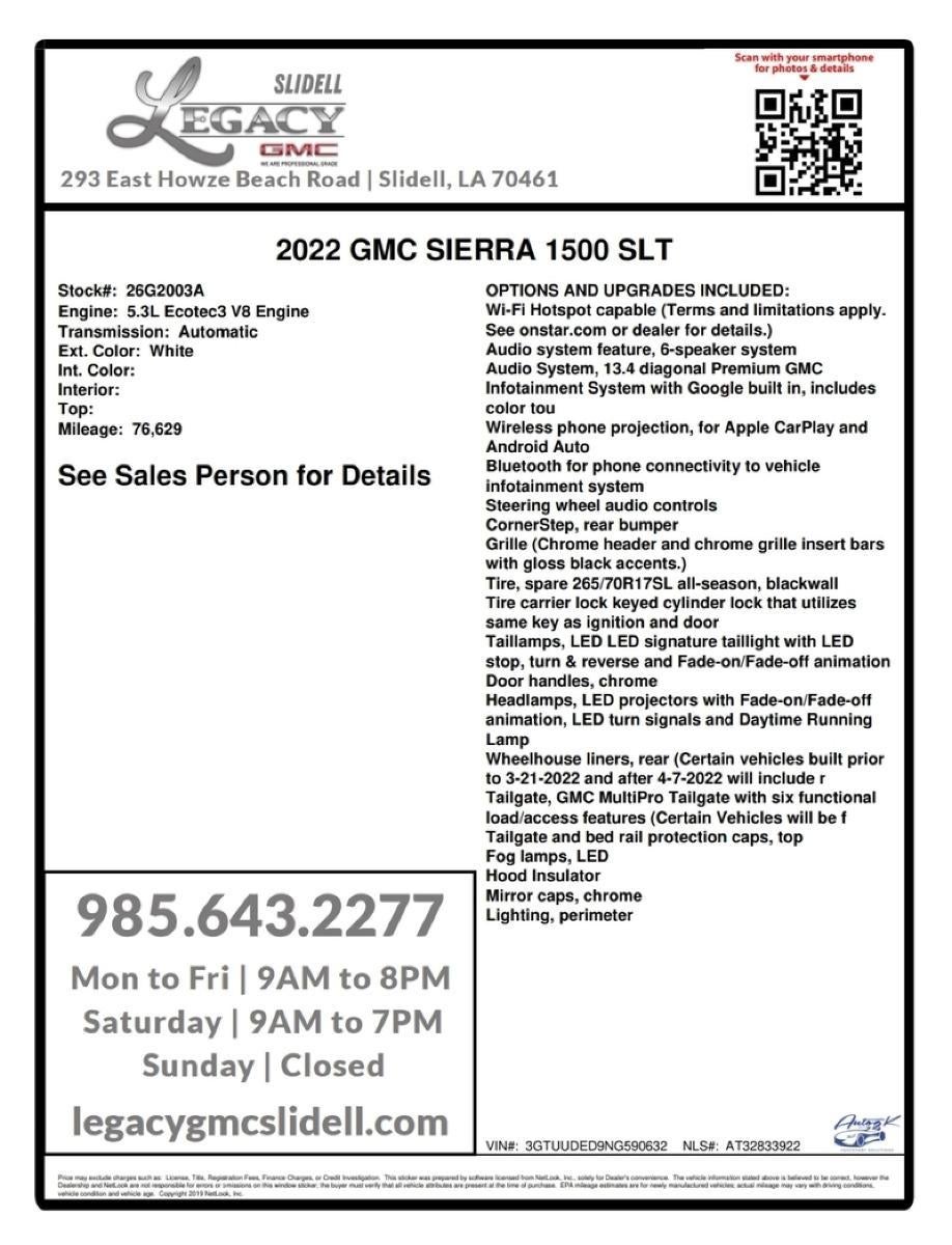 2022 GMC Sierra 1500 SLT