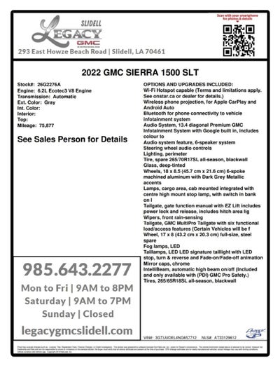 2022 GMC Sierra 1500 SLT