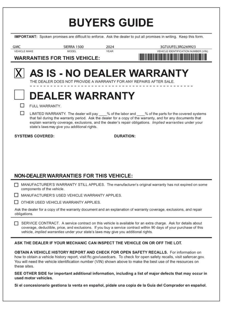 2024 GMC Sierra 1500 AT4X