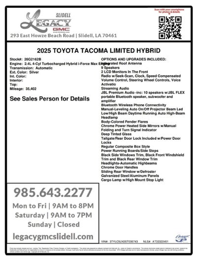 2025 Toyota Tacoma 4WD TRD Sport Hybrid