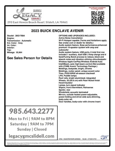 2023 Buick Enclave Avenir