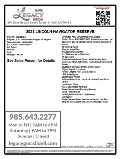 2021 Lincoln Navigator Reserve