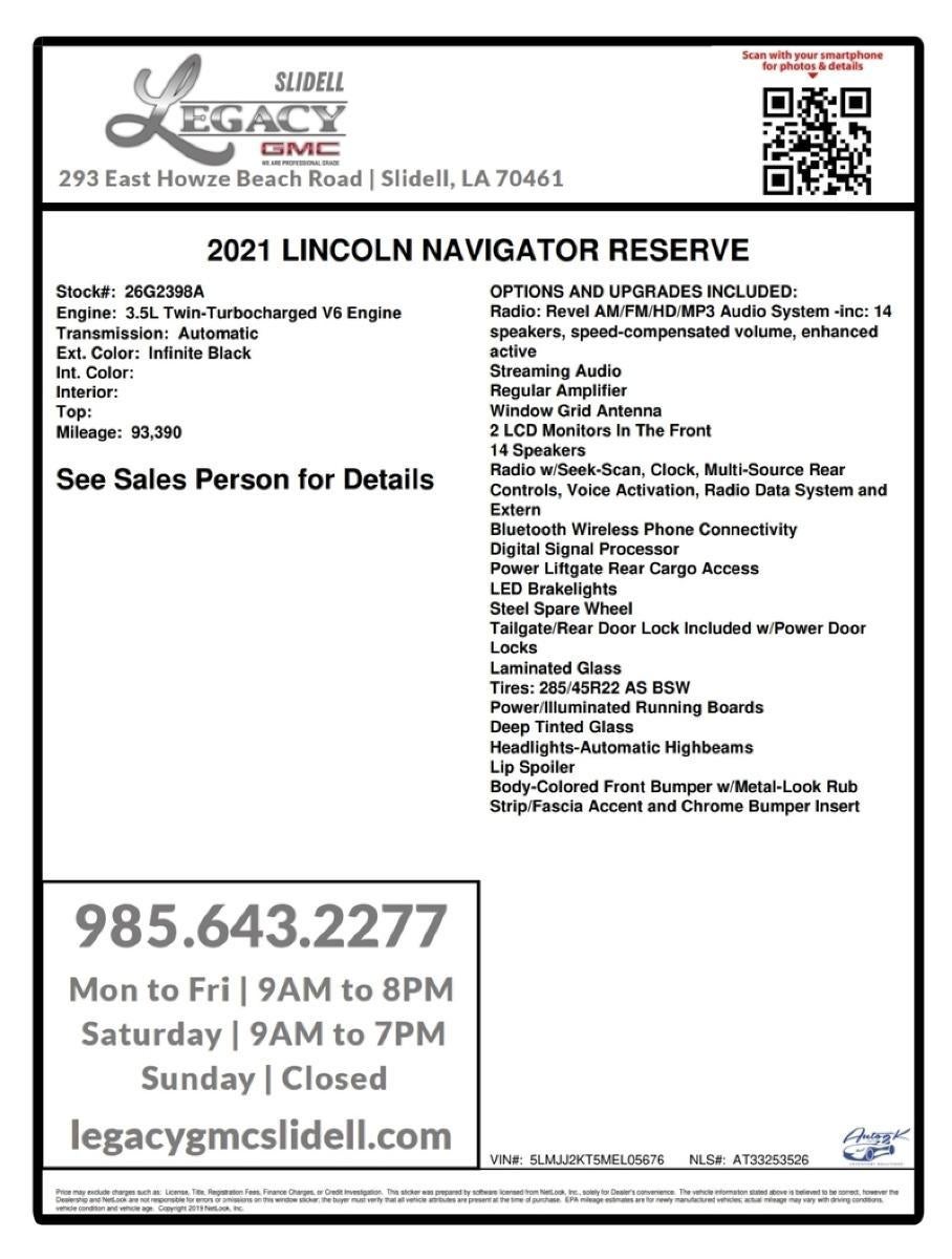 2021 Lincoln Navigator Reserve