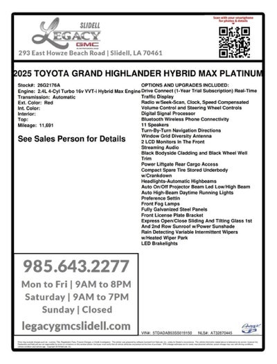 2025 Toyota Grand Highlander Hybrid MAX Limited