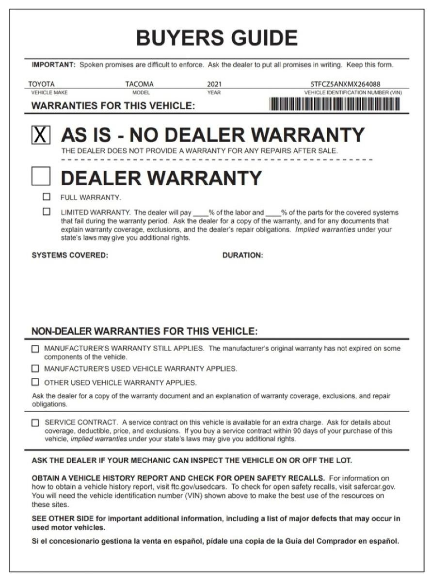 2021 Toyota Tacoma 4WD SR