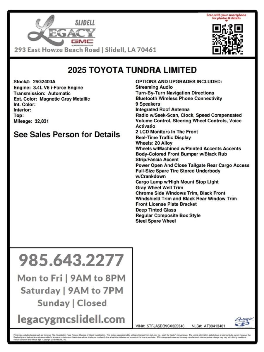 2025 Toyota Tundra 4WD Limited