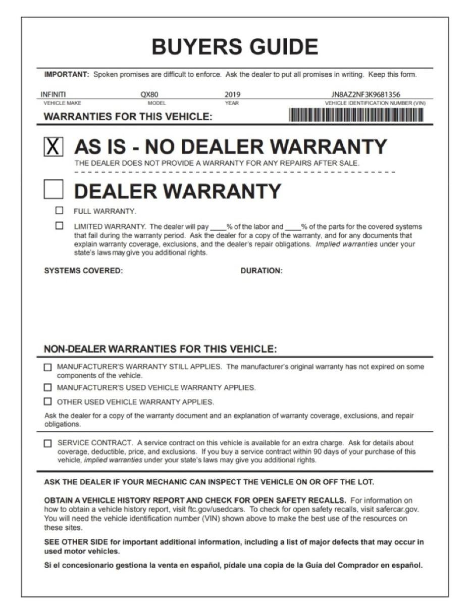 2019 INFINITI QX80 LUXE