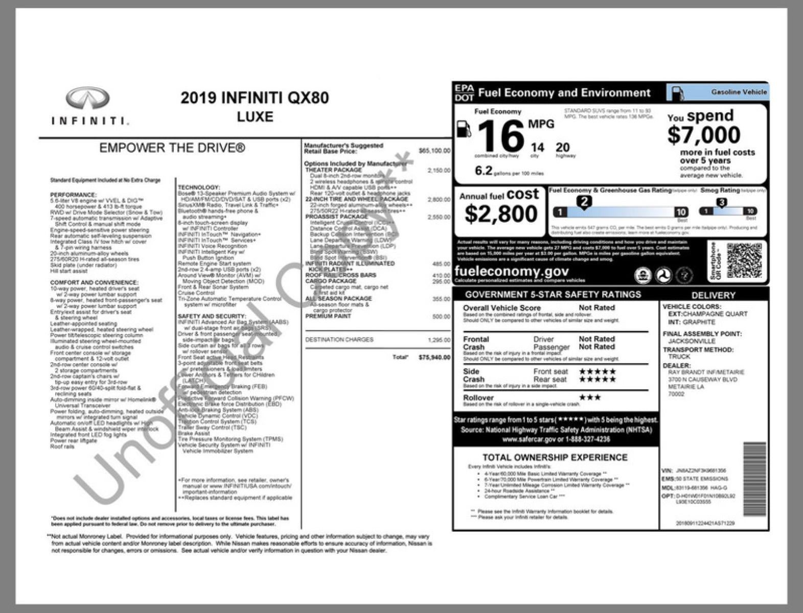 2019 INFINITI QX80 LUXE