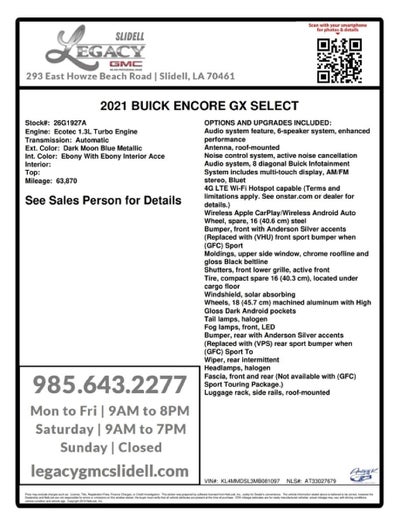 2021 Buick Encore GX Select