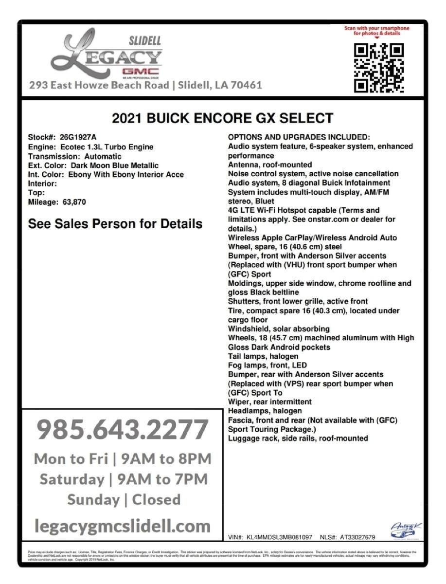 2021 Buick Encore GX Select