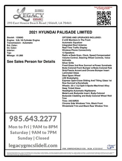 2021 Hyundai Palisade Limited