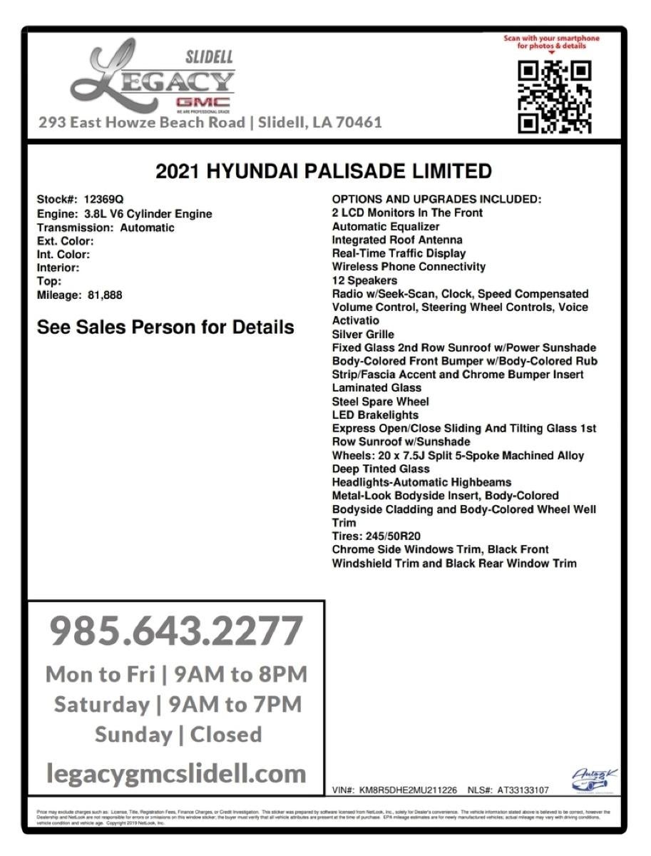 2021 Hyundai Palisade Limited