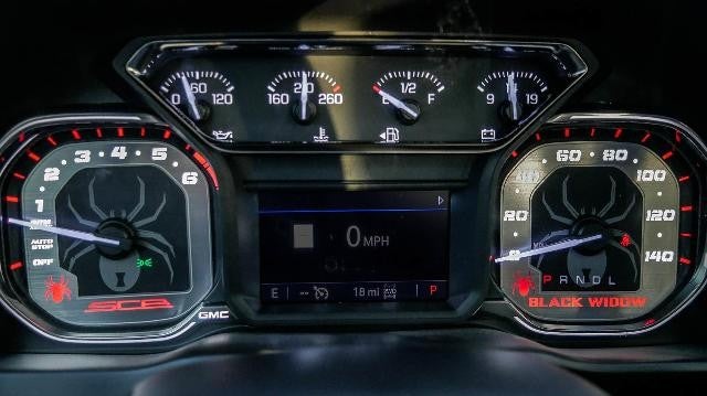 Close up view of a GMC truck dashboard