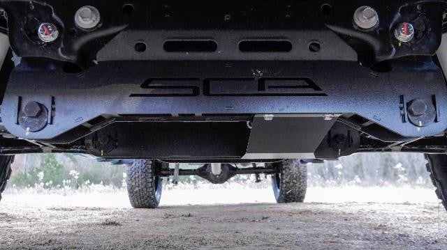 Interior design underneath of a white GMC truck